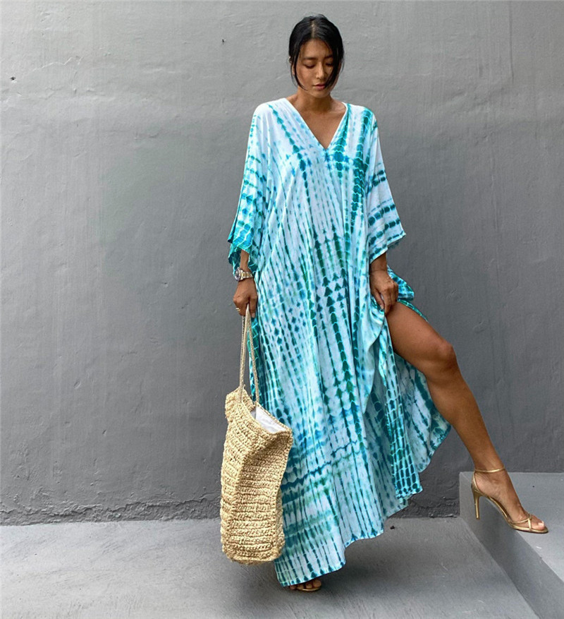 Cover Up Kaftan - Plus Size Dames Strandkleding Lange Strand