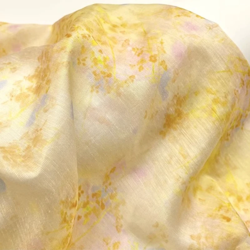 Kimono Sheer Floral - Gember Japans geïnspireerd bloemengradiëntprint zijden Ramee