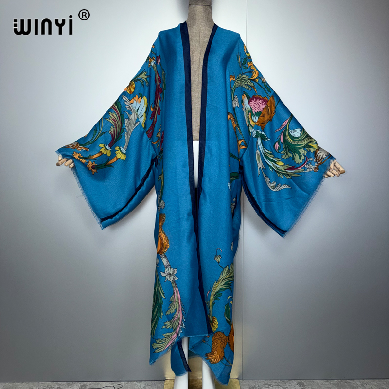 Cover Up Kaftan - WINYI Afrikaanse boho kimono maxi jurk