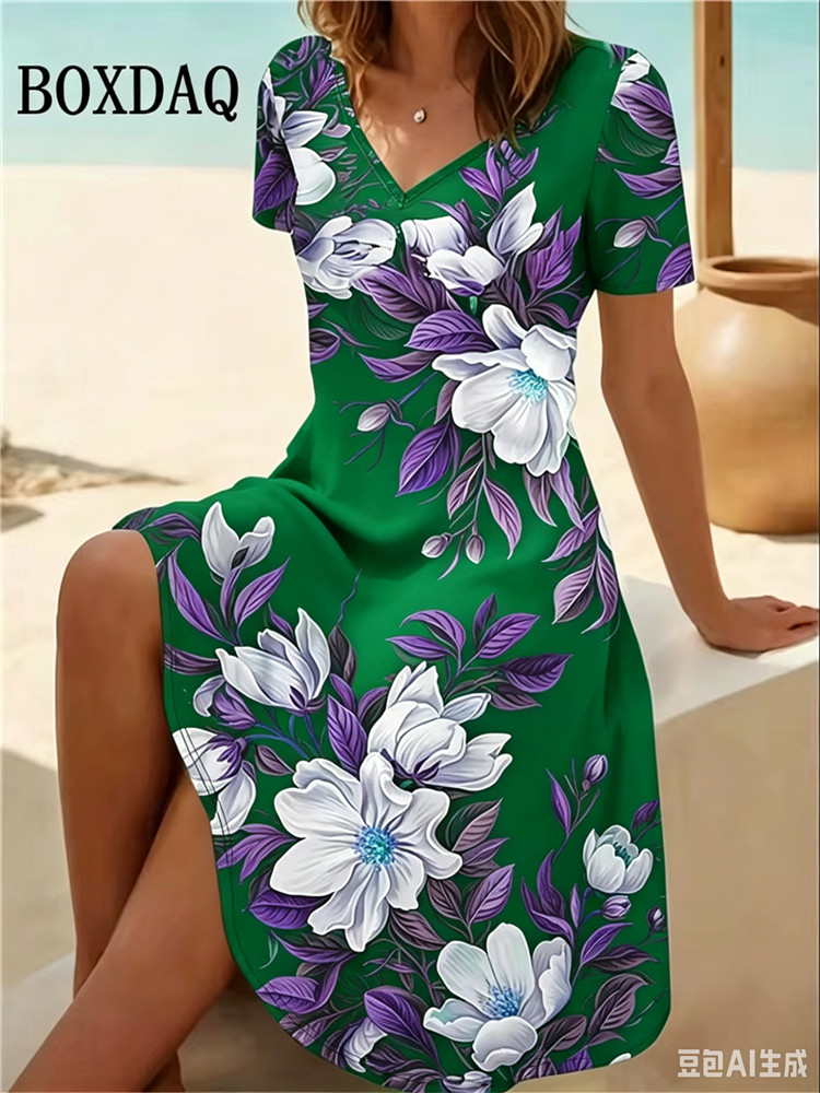 Romper Floral Print - 6XL Plus Size Vrouwen Jurken Zomer