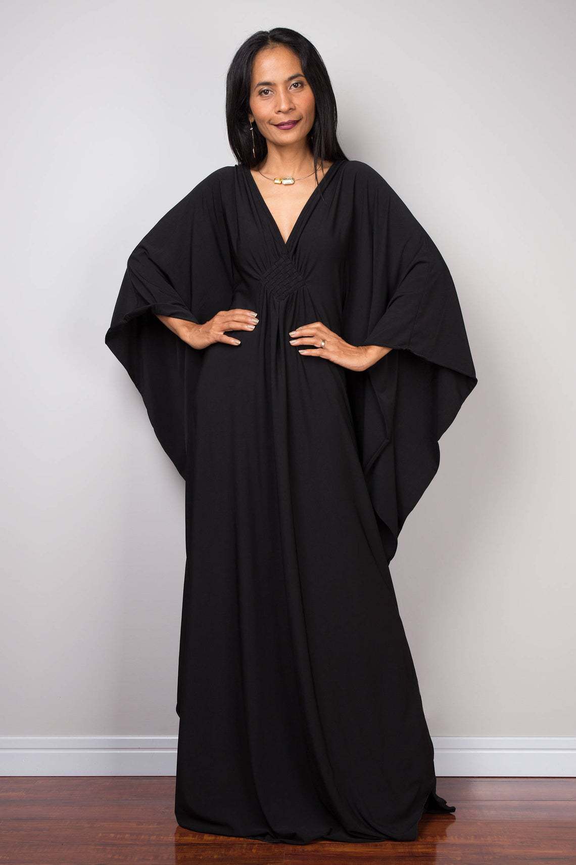 Cover Up Kaftan - Dames Effen Kleur Cover-up V-hals Vleermuismouwen