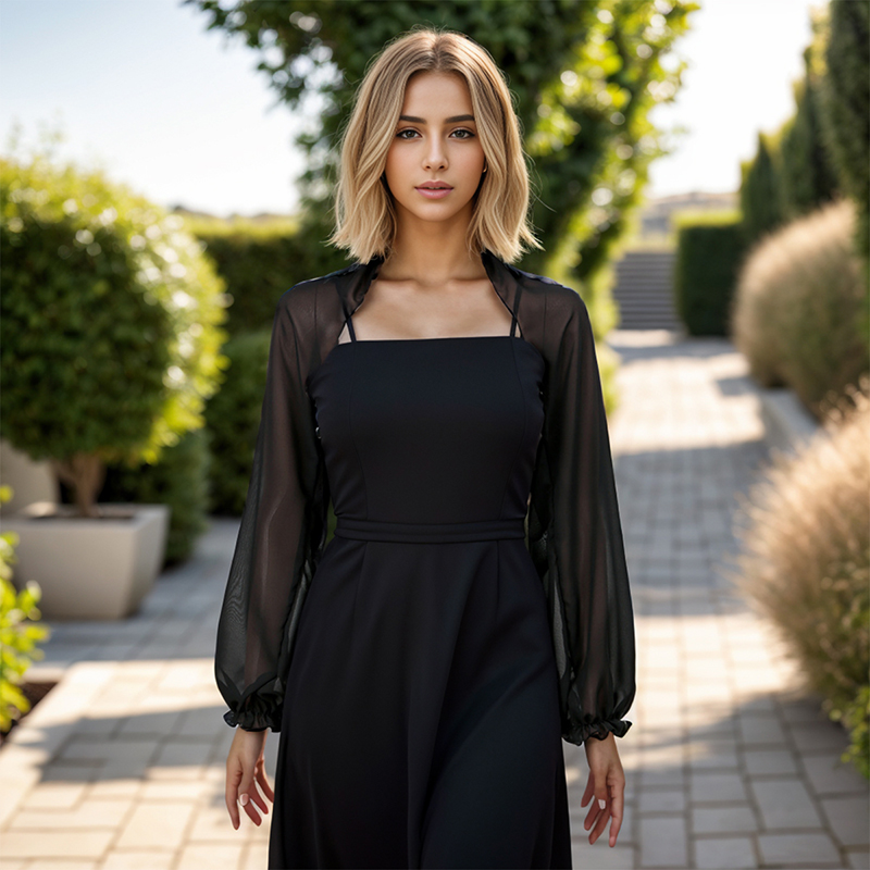 Blouse Off Shoulder - Effen Kleur Chiffon Sjaal Zomer Airconditioning