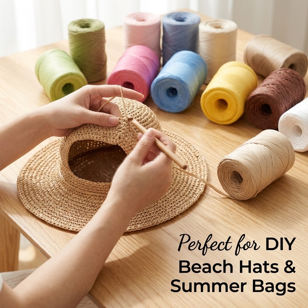 Crochet Bag Raffia - 150m DIY Natuurlijk Papier Raffia Garen