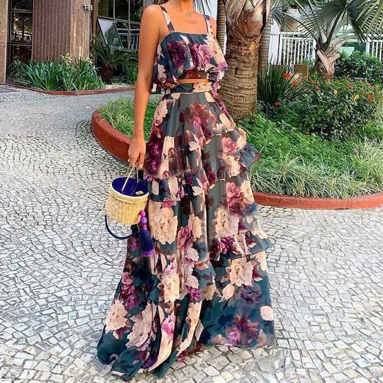 Dames Tweedelige Outfits Bloem - Romper Floral Print recensie en prijs