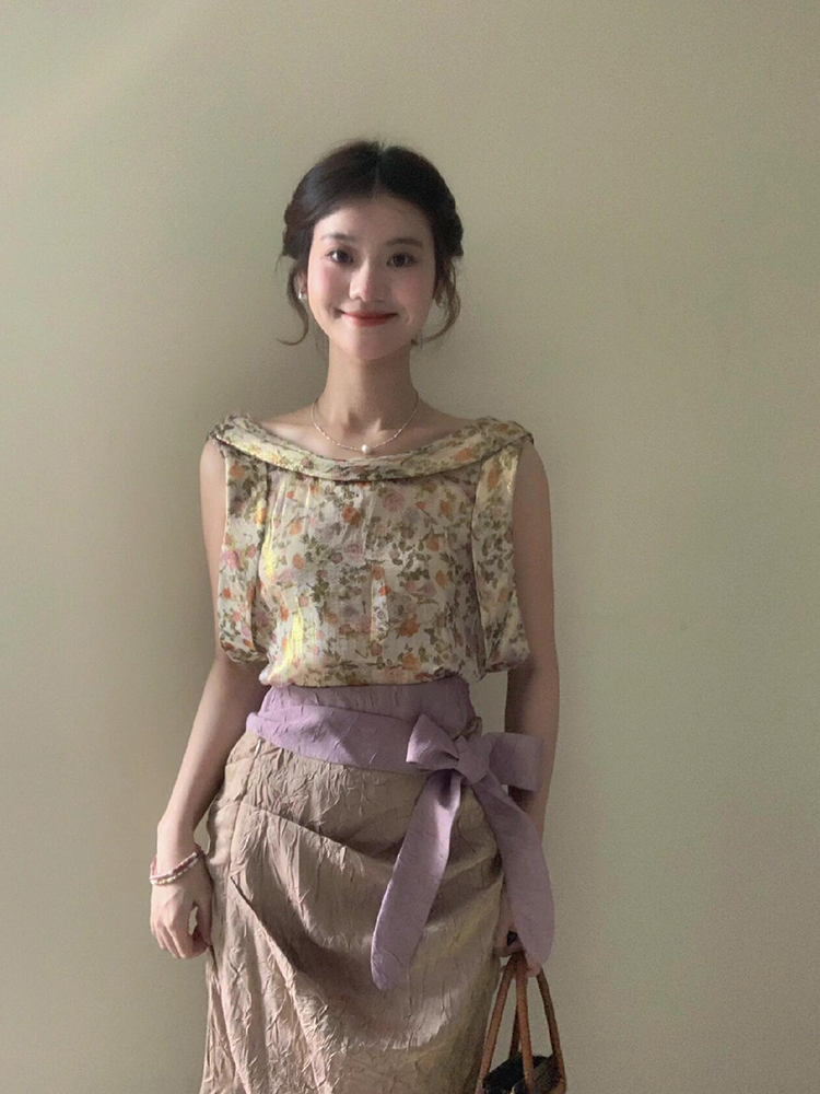 XZY Vintage Bloemige Mouwloze  - Midi Skirt Floral recensie en prijs