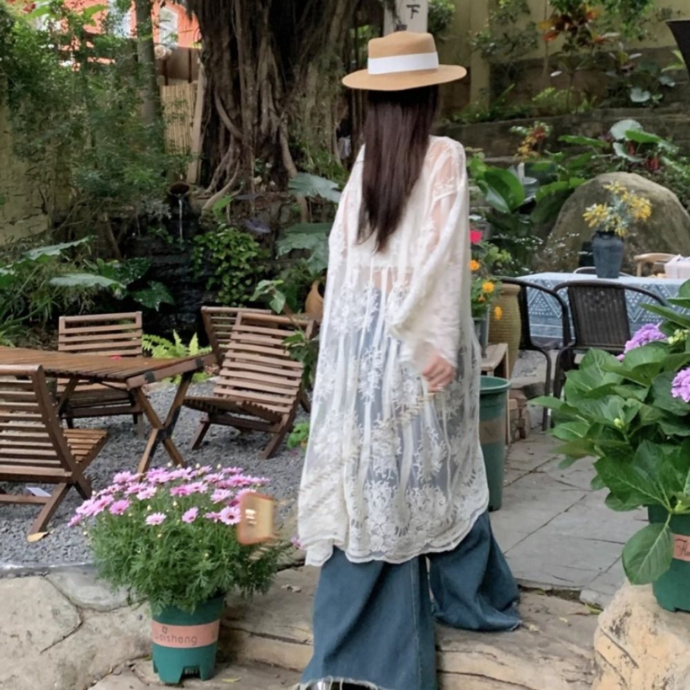 Lichtgewicht kant-en-klare blo - Kimono Sheer Floral recensie en prijs