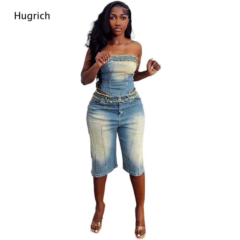 Dames gewassen strapless crop  - Shorts Denim Frayed recensie en prijs