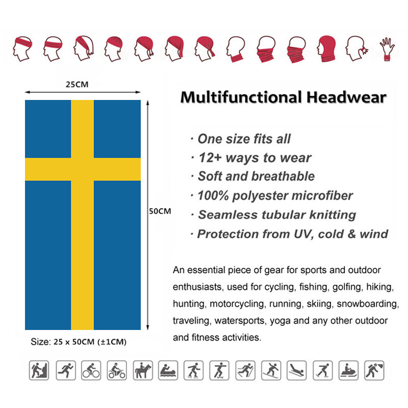 Zweedse vlag bedrukte bandana  - Headband Summer Knit recensie en prijs