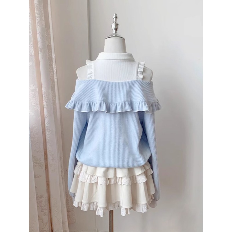 Kawaii Soft Girl Lolita 2-deli - Blouse Off Shoulder recensie en prijs