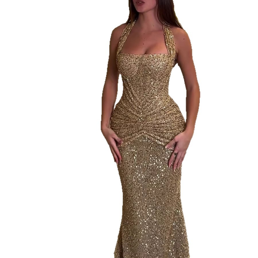 2026 Nieuwe Dames Pailletten H - Maxi Dress Halter recensie en prijs