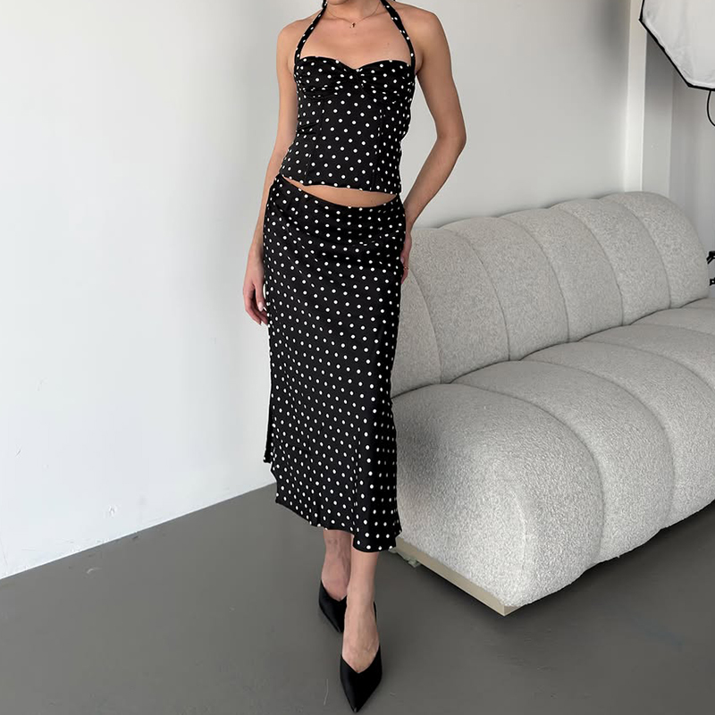Tweedelig set met polkadot rok - Crop Top Crochet recensie en prijs