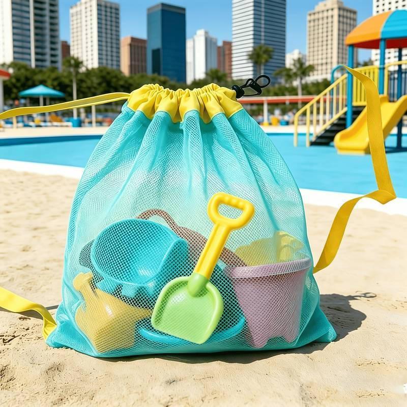 Draagbare mesh-strandopbergtas - Tote Bag Beach recensie en prijs