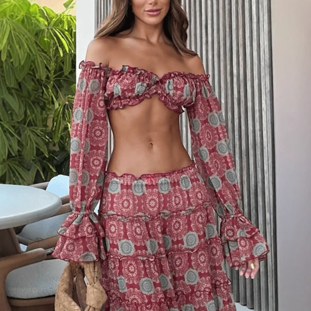 Vintage print rok tweedelig se - Romper Floral Print recensie en prijs
