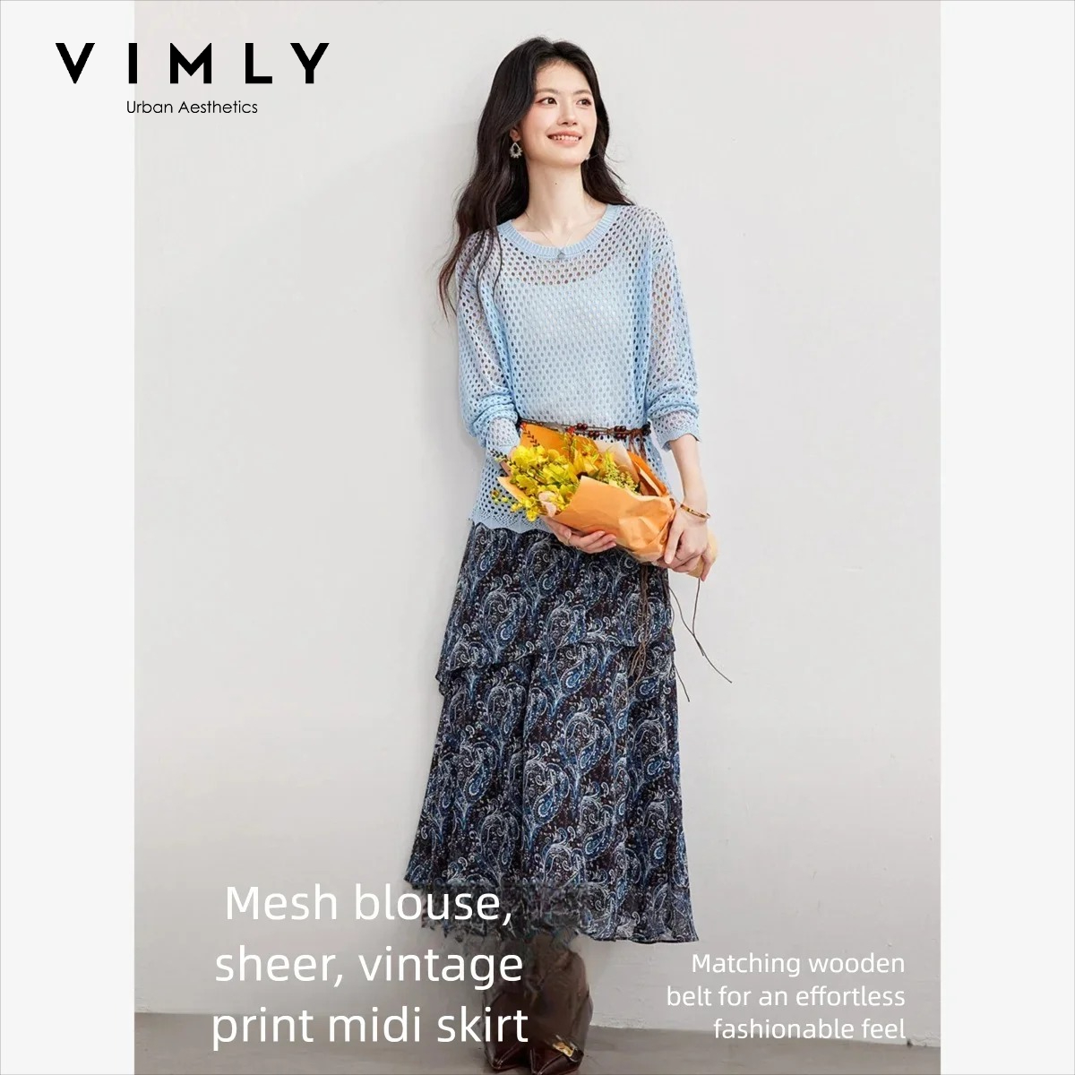 VIMLY Dames Tweedelige Set 202 - Midi Skirt Floral recensie en prijs