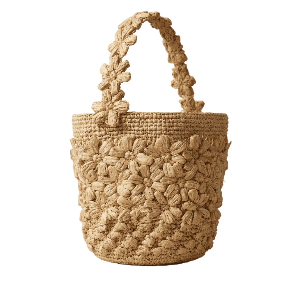 Handgemaakte raffia tas met ge - Crochet Bag Raffia recensie en prijs
