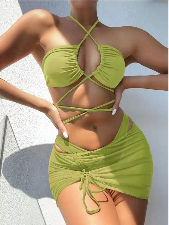 Dames High Waist Split Bikini  - Swimsuit Bikini Ruched recensie en prijs